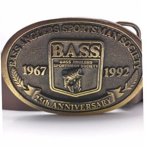 B.A.S.S. 25th Anniversary Bass Anglers Sportsman Society Vintage Buckle MI USA